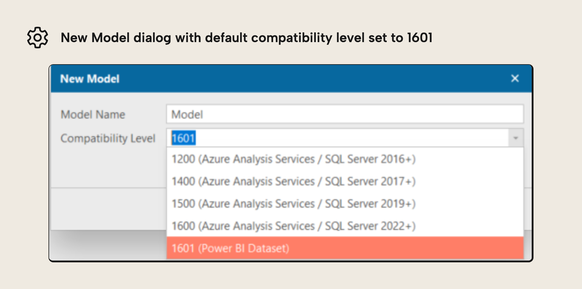 Default compatibility level for Power BI Models
