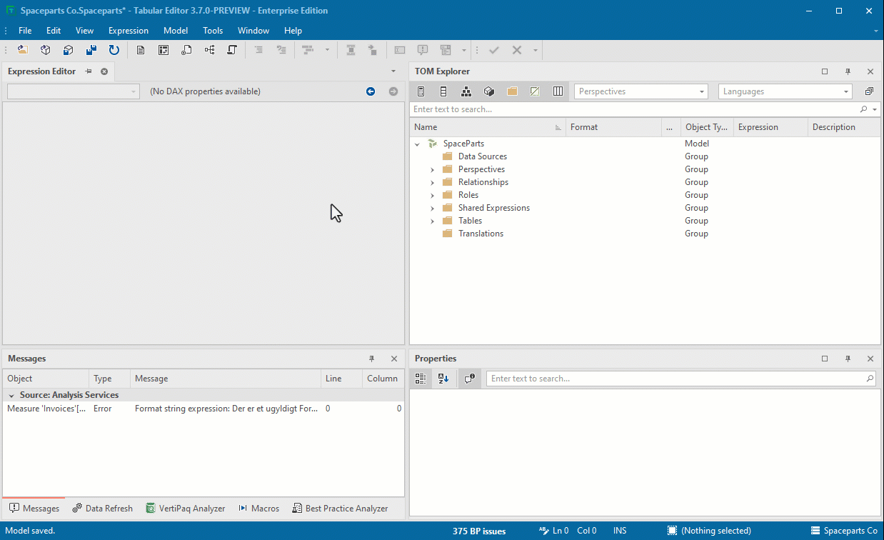 Adding translations to the model before opening the Metadata Translation Editor