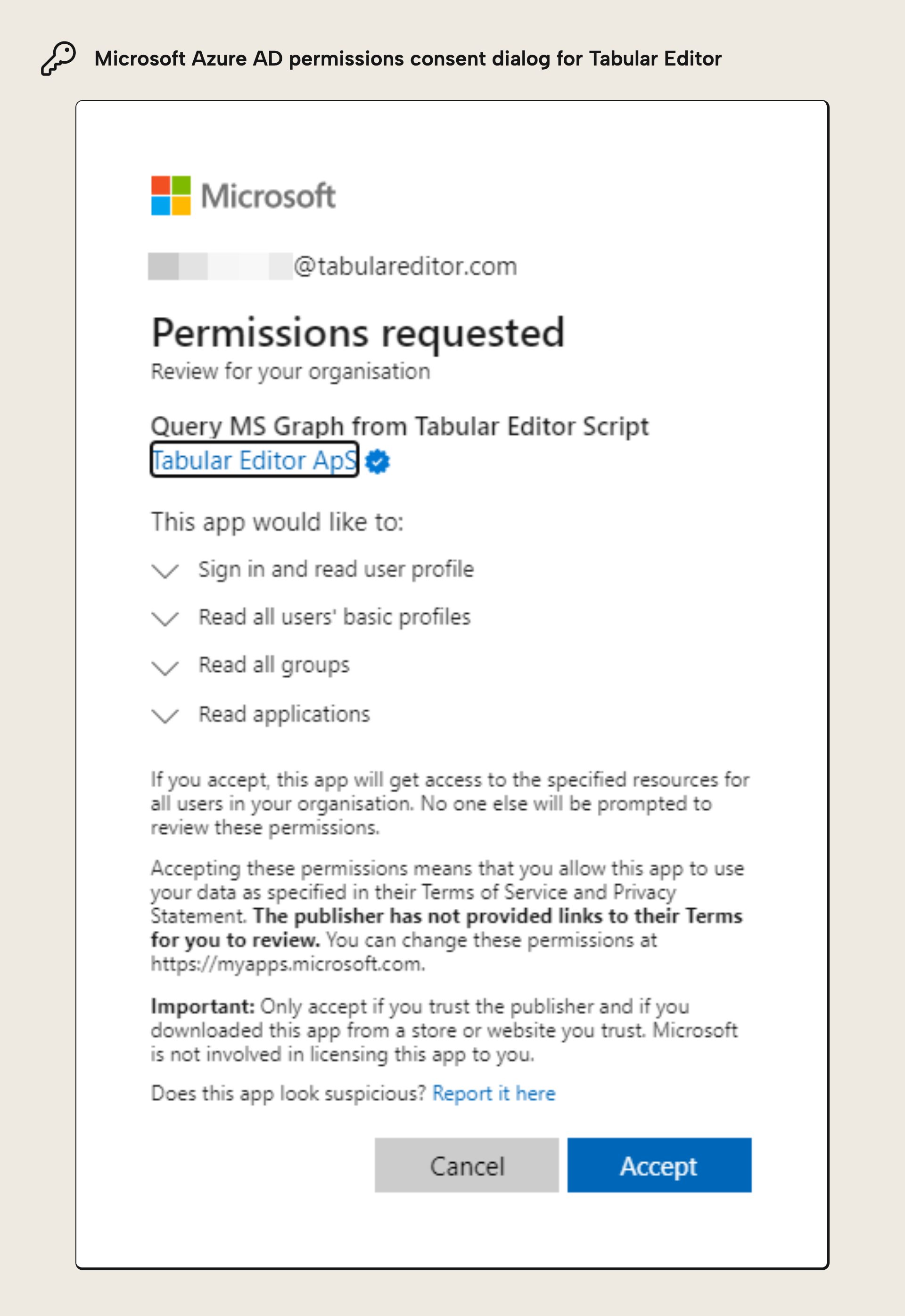 Use Azure AD supplied by Tabular Editor
