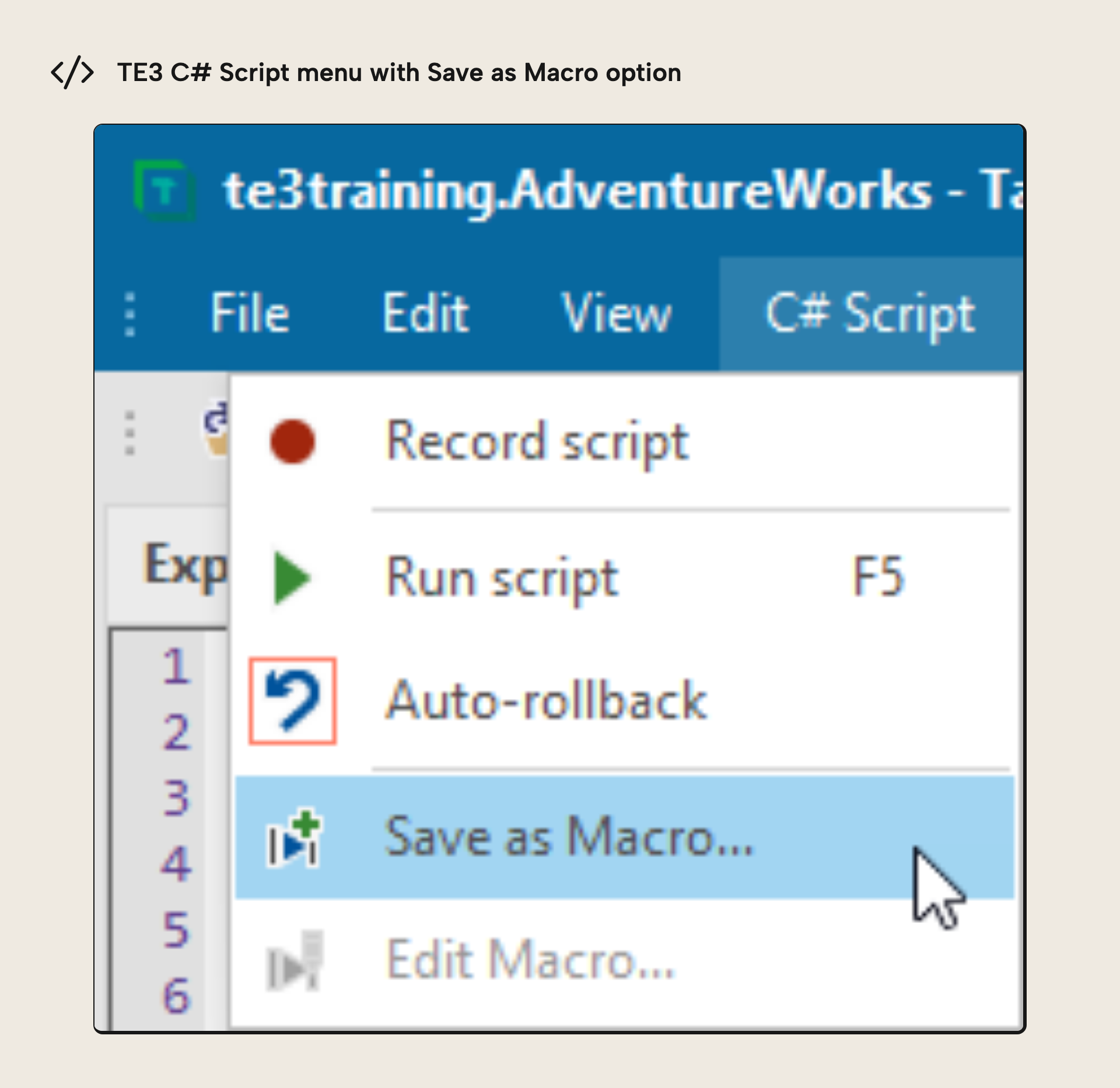 Script as a macro