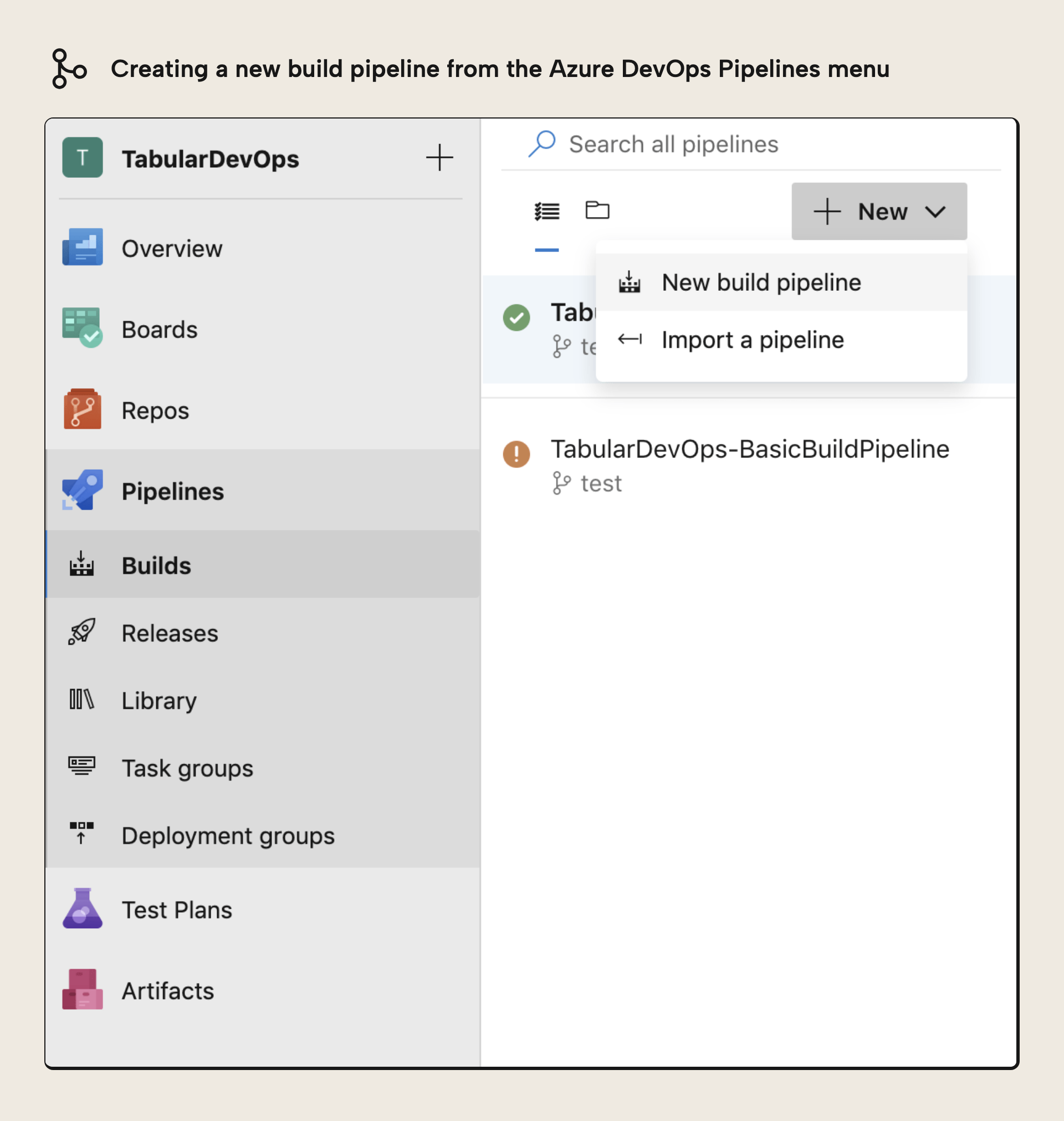 Creating a new build pipeline in Azure DevOps
