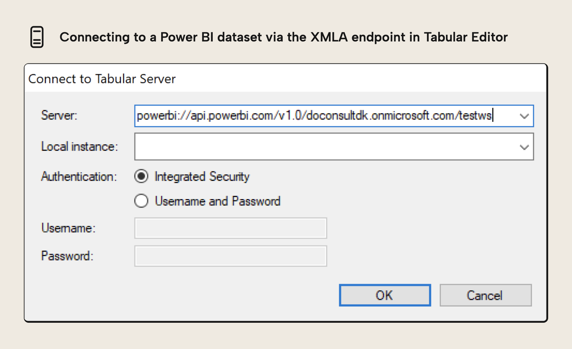 Connecting to a Power BI dataset using Tabular Editor
