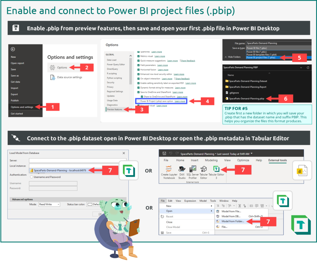 Enable and connect to Power BI project files