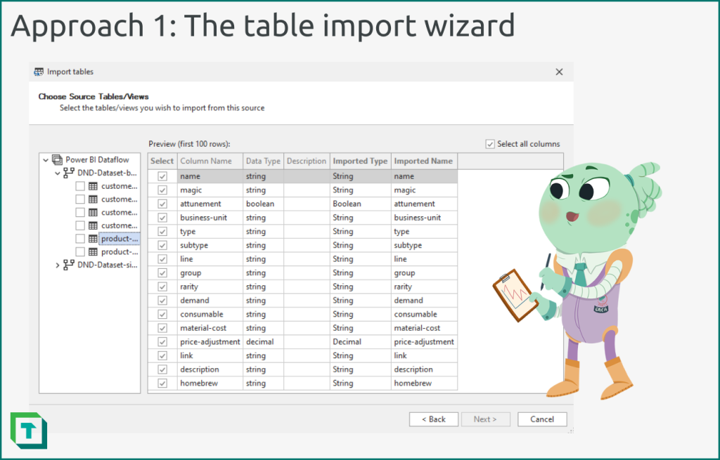 You can use the table import wizard for supported sources and Tabular Editor will automatically generate the Power Query (M code) and tables / columns for you.