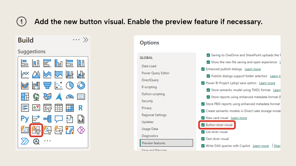 Improving a month button slicer in Power BI