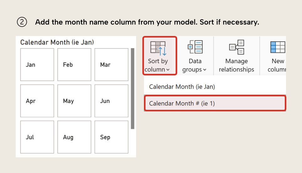 Improving a month button slicer in Power BI