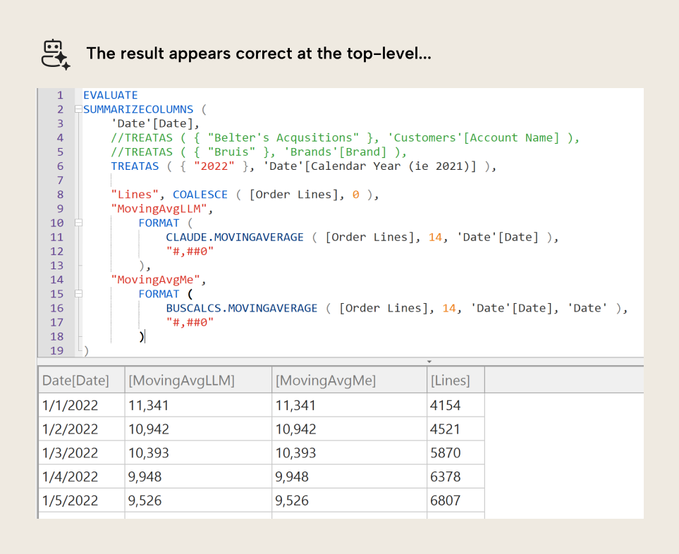 Using AI to generate DAX functions