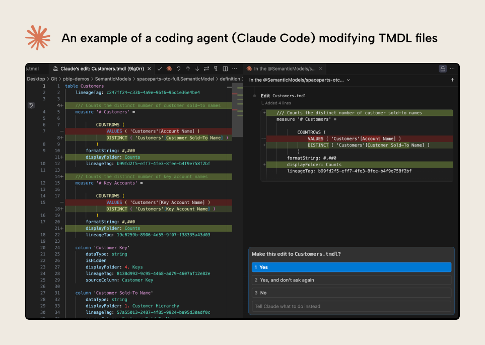 KB038 Figure 5 - Claude Code can read or modify TMDL files directly
