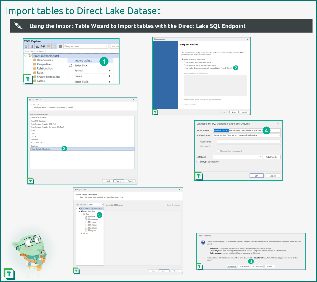 Importing new tables into the dataset