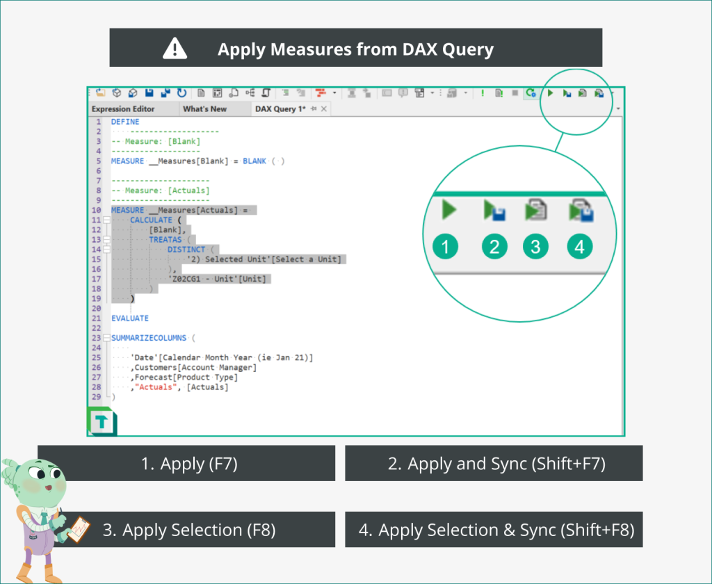 Applying measure definitions through DAX queries