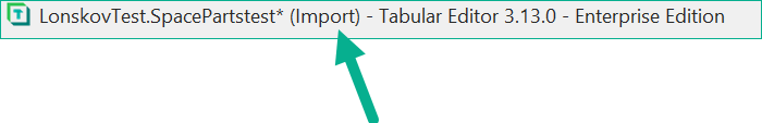 Title bar showing the semantic model storage mode