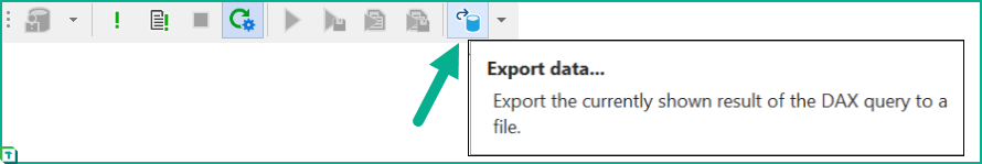 Export Data button in DAX Query toolbar
