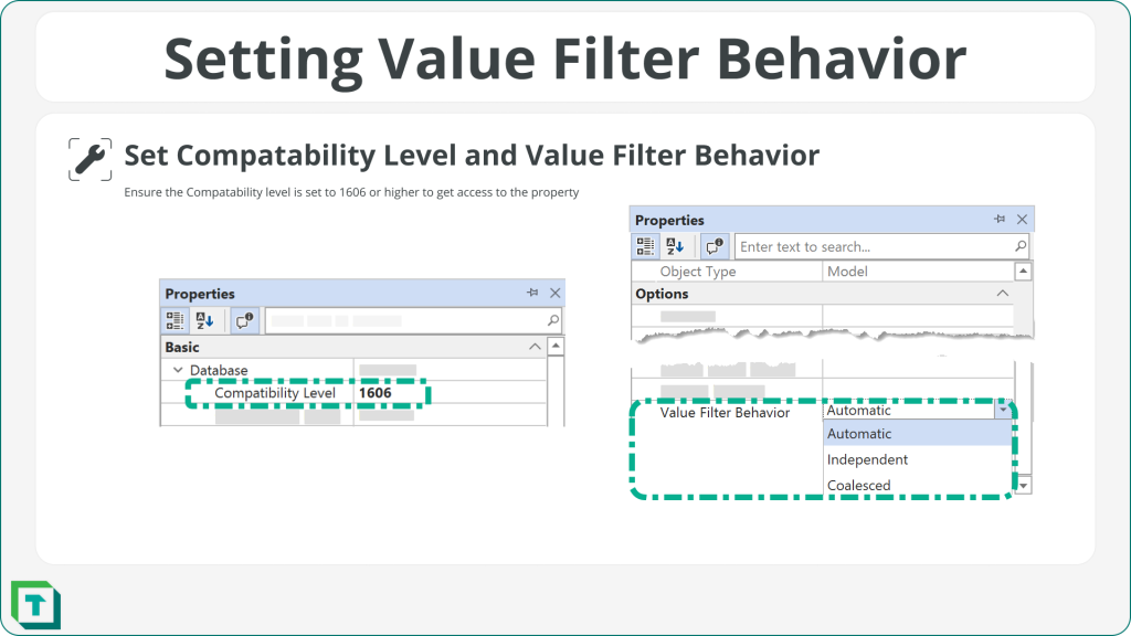 Figure 4: Setting the Value Filter Behavior property