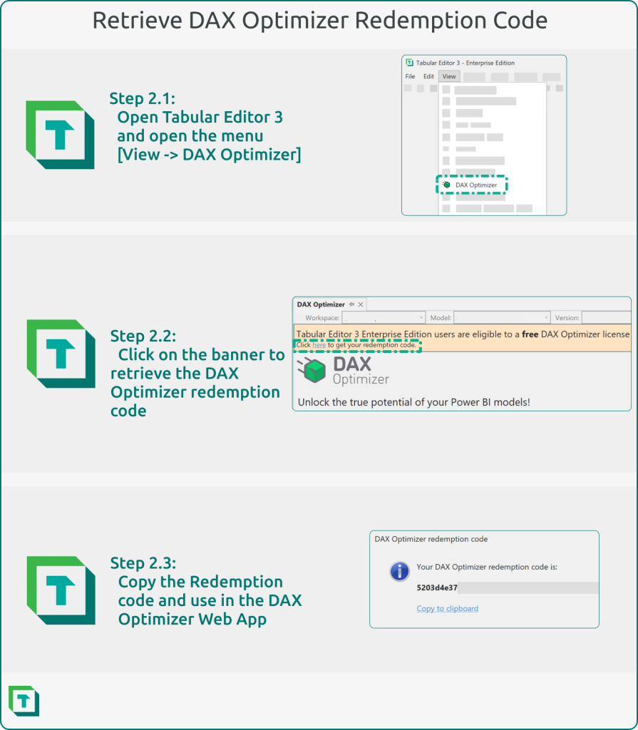 Retrieving the DAX Optimizer redemption code inside Tabular Editor 3